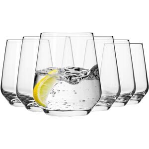 Krosno Water Drinking Glasses, Set of 6, 13.5 oz Splendour Lead-Free Crystalline